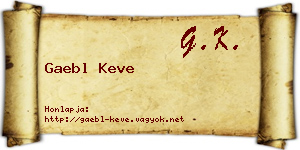 Gaebl Keve névjegykártya